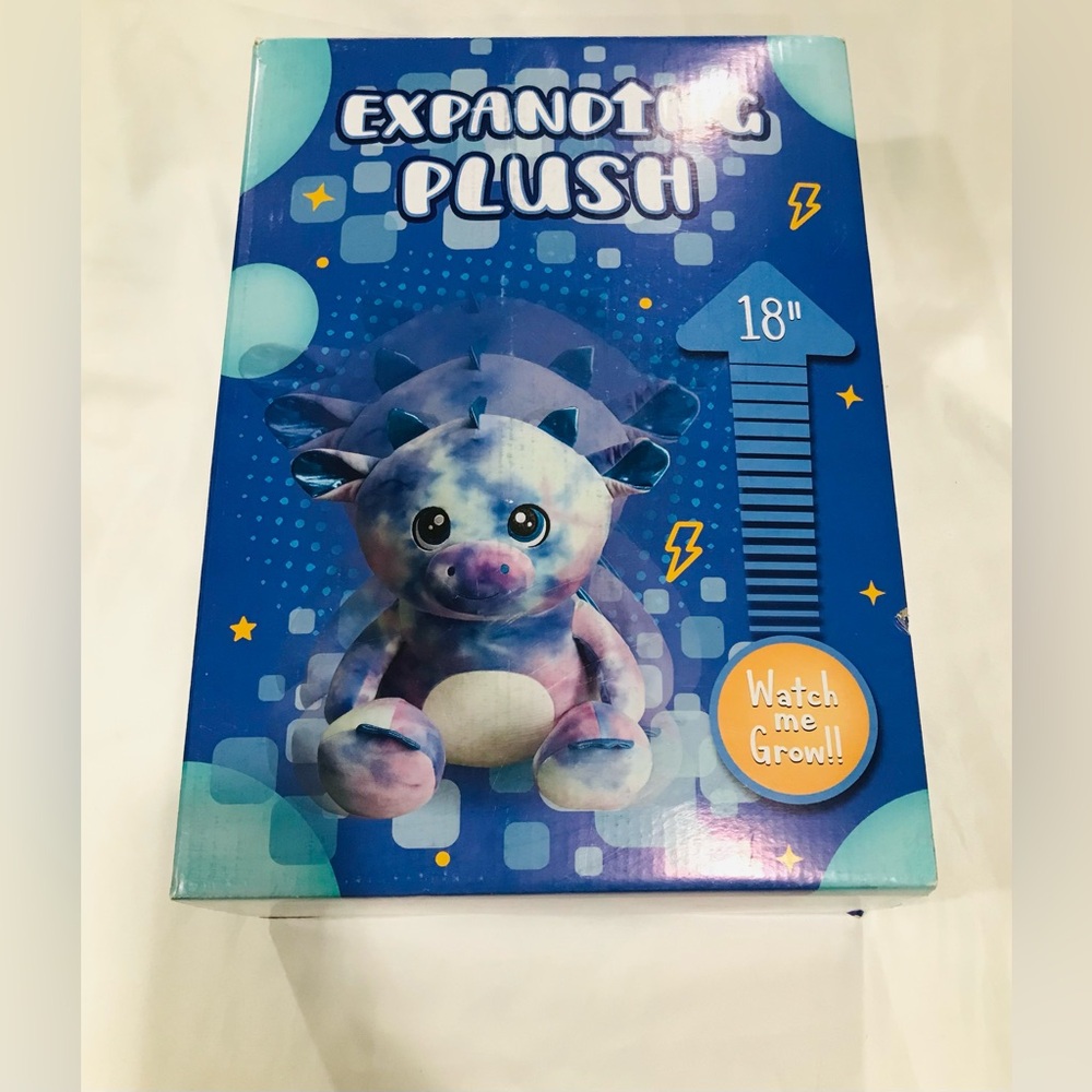Expanding Blue Dinosaur 18” Plush Toy